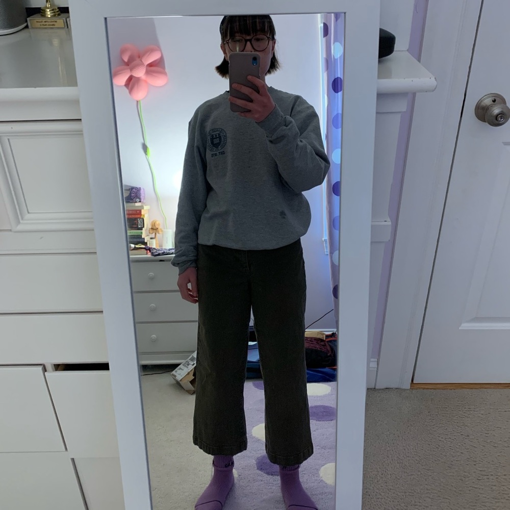 Eddie Bauer green wide leg pants